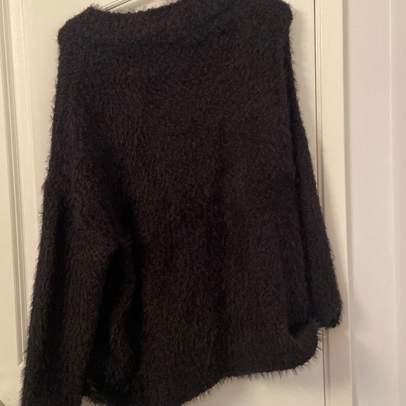 Black, long sleeve, fuzzy sweater - Picture 1 of 3